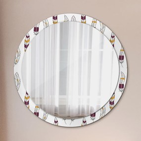 Okrúhle ozdobné zrkadlo Perie fi 100 cm