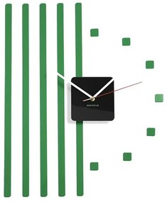 Nástenné akrylové hodiny POINTS - tmavo zelená