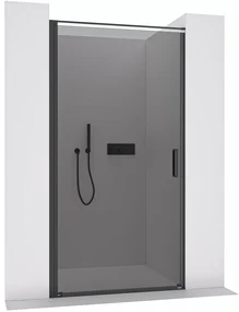 CERANO - Sprchové krídlové dvere Porte L/P - 8 mm - čierna matná, grafitové sklo - 100x195 cm, CER-CER-8050BD7247