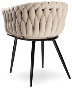 Jedálenská stolička COFTON zamatová, čierna / béžová