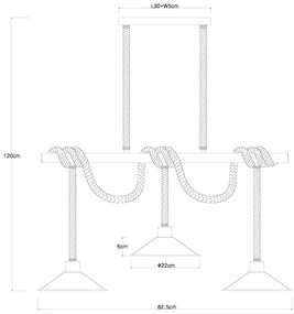 GLOBO DIANA 15690-3H Závesné svietidlo