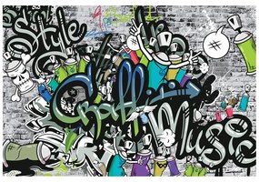 Tapeta štýlová graffiti stena
