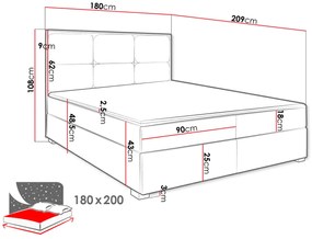 BOXSPRING POSTEĽ AGGER 180X200CM, BEŽOVÁ ITAKA