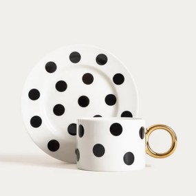 Šálka LUNYA s podšálkou, čierna / biela 757051 200 ml