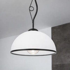 Luster na tyči RETRO 1xE27/60W/230V čierna/biela