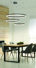Moderný luster Halo 120+100+80 CCT čierna s diaľkovým ovládaním
