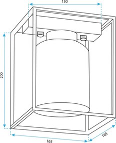 Toolight Toolight, stropné svietidlo 1xE27 APP1264-1C, čierna-zlatá, OSW-06589
