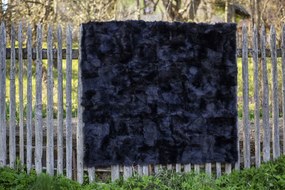 Luxusný kožušinový prehoz čierny