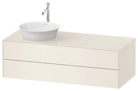 DURAVIT White Tulip závesná skrinka pod umývadlo na dosku vľavo, 2 zásuvky, 1300 x 550 x 408 mm, nordická biela vysoký lesk, WT4987LH4H4