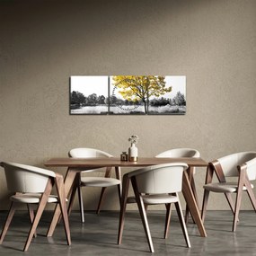 Obraz - Odpočinok v parku (s hodinami) (90x30 cm)