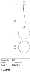 Redo 01-1066 - Luster na lanku OLA 2xE27/42W/230V