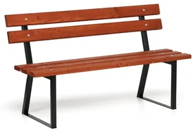 Parková lavička STANDARD s operadlom, 1500 mm, mahagón tmavý