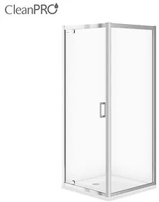 Cersanit Arteco, sprchový kút s krídlovými dverami 80 (dvere) x 80 (stena) x 190 cm, 5mm číre sklo, chrómový profil + slim sprchová vanička TAKO, S601-115