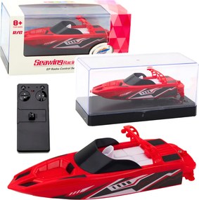 LEAN Toys RC rýchlostný čln na diaľkové ovládanie bielo-červený 15 cm