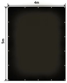 JAGO Plachta 650 g/m², hliníkové oká, čierna, 4 x 5 m