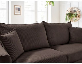 Hnedá menčestrová rozkladacia pohovka 225 cm Augustin – Bobochic Paris