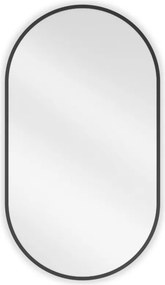 Mexen Loft oválne kúpeľňové zrkadlo 80 x 45 cm, čierny rám - 9851-080-045-000-70