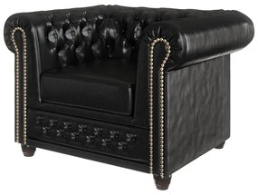 Čierne kreslo z imitácie kože York - Ropez