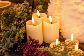 DECOLED LED svíčka, vosková, 5 x 7 cm, mandlová, set 2 ks