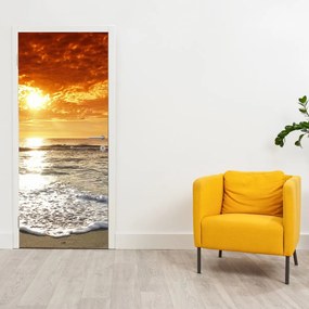 Fototapeta na dvere - Západ slnka na Korzike (95x205cm)