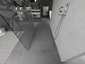 Mexen Kioto, priechodná sprchová zástena 110 x 200 cm, 8mm sklo číre/biely vzor, 2x chrómová stabilizačná rozpera, 800-110-002-01-85