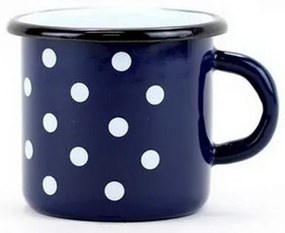 Belis smaltovaný hrnček modrý s bodkami , 8 cm, 0,35 L