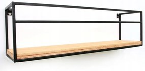 Nástenná polica Kisa 60 cm čierna/hnedá