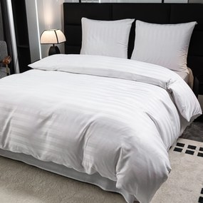 Hotelové obliečky z mikrovlákna JASMINE biele - prúžok 2 cm Rozmer obliečok: 70 x 90 cm | 140 x 220 cm