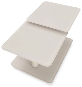 Krémovobiely sklenený konferenčný stolík 54x115 cm Elvi – Marckeric