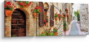 Obraz - Malebná Talianska ulička (s hodinami) (90x30 cm)