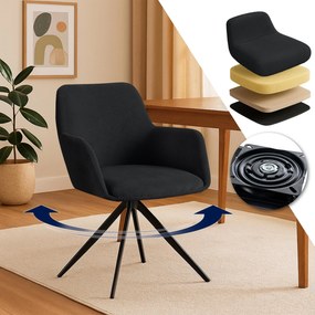 Jedálenská stolička Olema látka cord - čierna