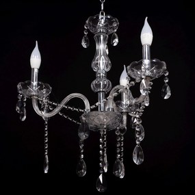 Toolight - Krištáľový závesný luster 3xE14 60W 300752, strieborná, OSW-04601