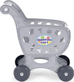 Detský nákupný vozík - hračka do supermarketu s 18 potravinovými doplnkami, pre deti 3+