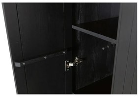 Čierna šatníková skriňa z borovicového dreva 60x210x42 cm Gravure – WOOOD