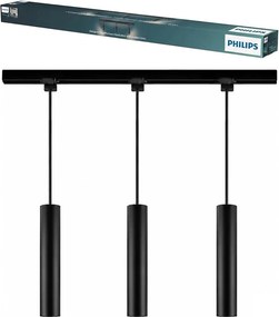 Philips - Závesné svietidlo so závesným lankom do lištového systému EASYLINK 3xGU10/7W/230V 1m čierne