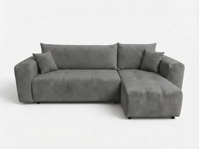 Tmavosivá rozkladacia rohová pohovka SORELA, obojstranná + 2 vankúšiky zdarma