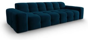 Tmavomodrá zamatová pohovka 255 cm Kendal - Micadoni Home