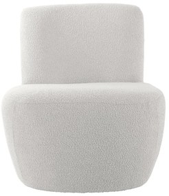 Biele kreslo z textílie buklé Ada – Leitmotiv