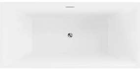 Mexen Nita, voľne stojaca vaňa 170 x 80 cm, biela, chrómový prepad, 52091708000-01