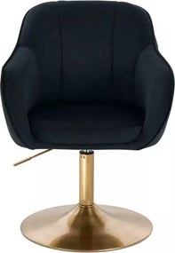 LuxuryForm DESIGN Stolička AVOLA VELUR na zlatom tanieri - čierna