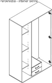 Šatníková skriňa Karl, biela