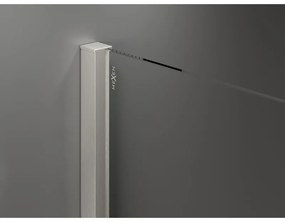 Mexen Velar Duo, sprchový kút s posuvnými dverami 100 x 100 cm, 8mm šedé sklo, brúsená oceľ, 871-100-100-42-97