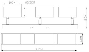 Globo 57911-3B - Bodové svietidlo ROBBY 3xGU10/35W/230V čierna