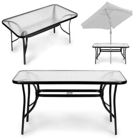 Sklenený záhradný stôl 120x70 cm