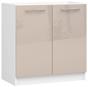 Kuchynská skrinka pod drez Olivie S 80 cm biela/cappuccino lesk