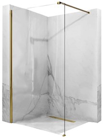 Rea AERO, sprchová zástena WALK IN 90 x 195 cm, číre sklo - zlatý profil, REA-K8442