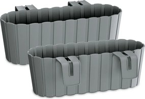 Plastový balkónový kvetináč DDECZ400 38,3 cm - sivý kameň