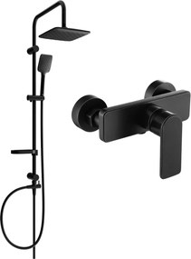 Mexen Sven sprchový set s dažďovou sprchou a sprchovou batériou Cetus, čierna matná, 744340262-70