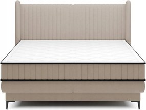 Manželská posteľ 180cm Dalmo (rošt/úl. priestor) (béžová stredná/čierna)
