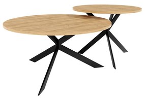 Set 2 konferenčných stolíkov Rokelas (dub craft zlatý + čierna) . Vlastná spoľahlivá doprava až k Vám domov. 1105877